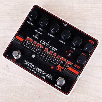 Electro-Harmonix Deluxe Big Muff Pi Distortion / Sustainer Black & Red w/ Power Supply