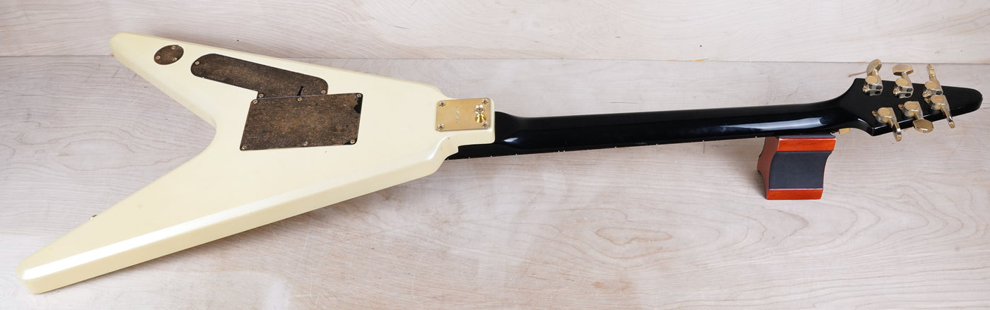 Greco MTV-60 MIJ 1984 Vintage White Dry 1982 Pickups Spin Diver Locking Tremolo Japan Flying V Style w/ Bag