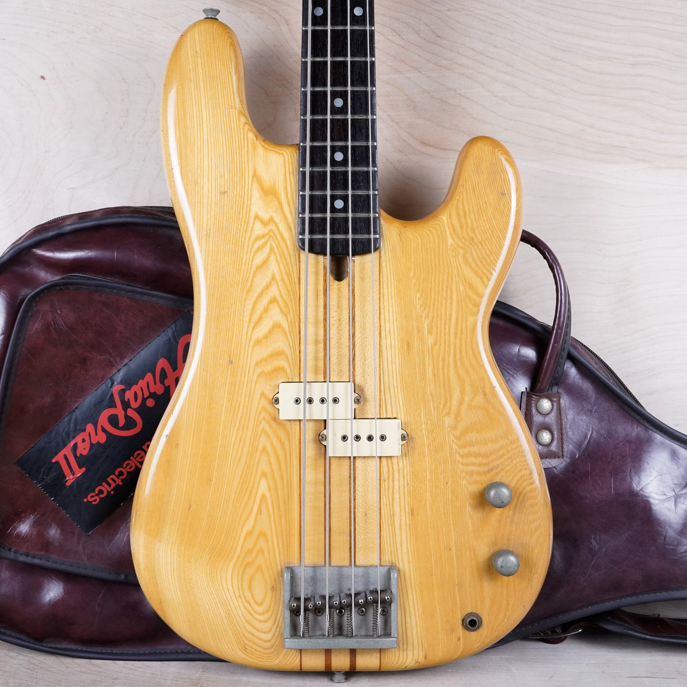 Fernandes BO-50 Bass MIJ 1970s Natural Neck-Through Vintage Made in Japan w/ Bag