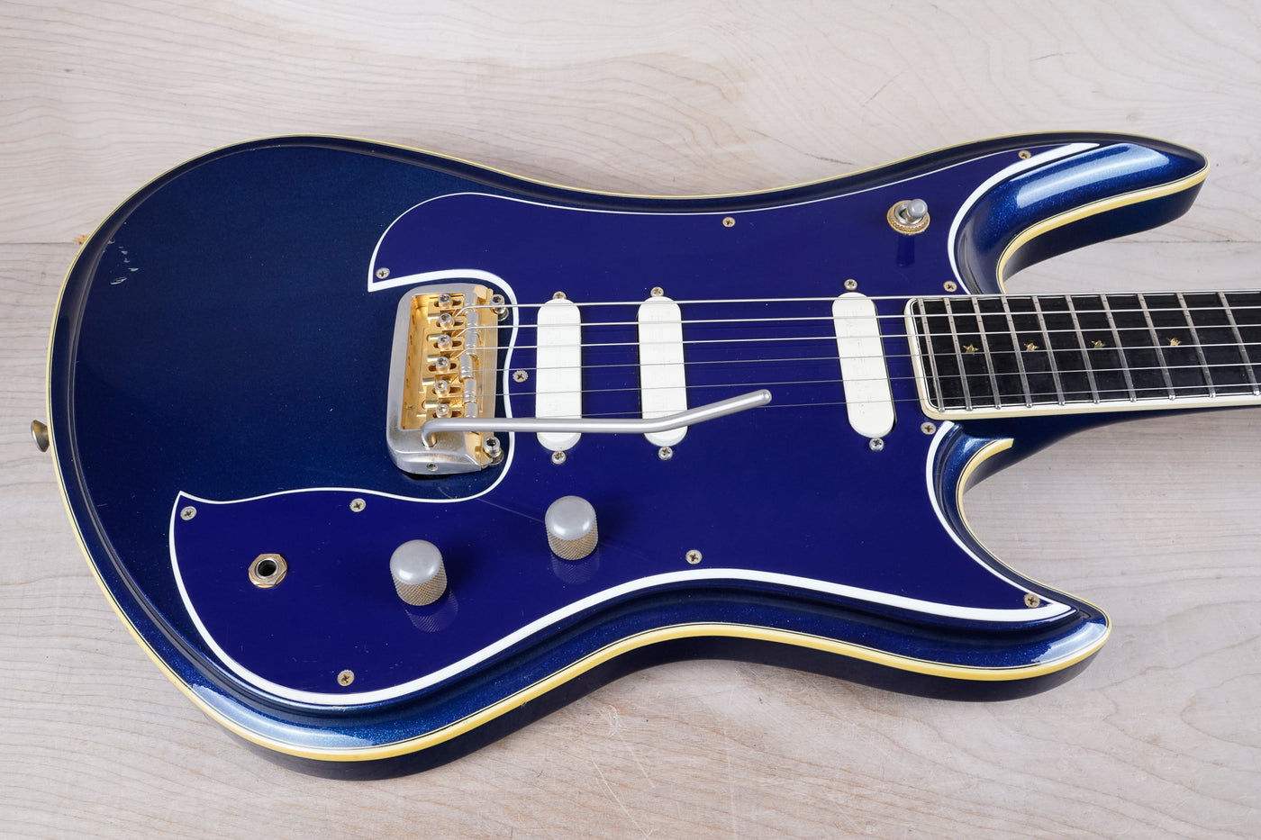 Guyatone LG-2100 Sharp 5 MIJ 1994 Blue Bartolini Pickups Japan w/ Bag