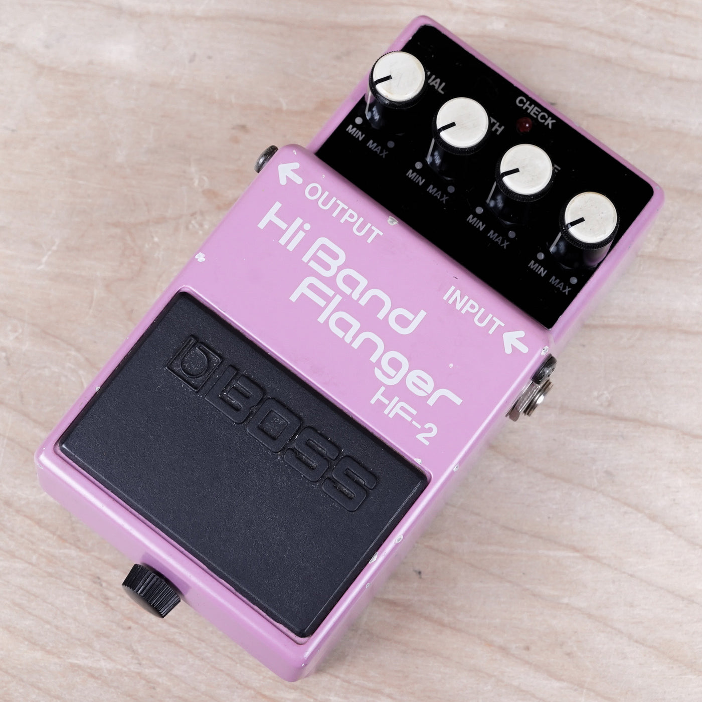 Boss HF-2 Hi Band Flanger (Green Label) 1989 Pink Made in Japan MIJ