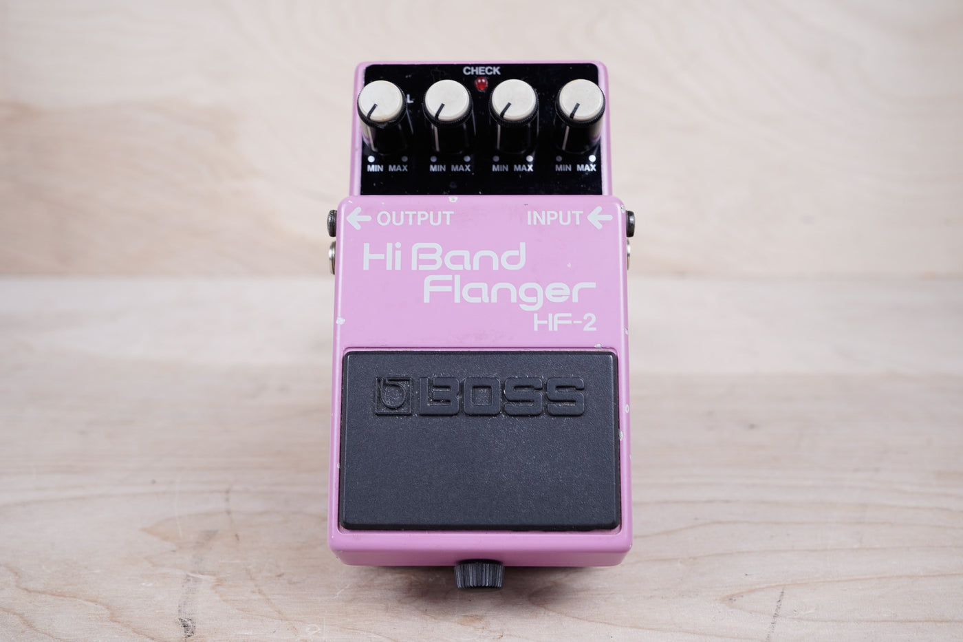 Boss HF-2 Hi Band Flanger (Green Label) 1989 Pink Made in Japan MIJ