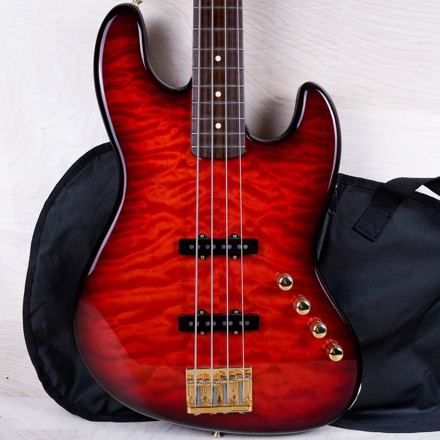 Fender JB-62G '62 Reissue Jazz Bass CIJ 2002 Red Flame Top Crafted in Japan w/ Bag