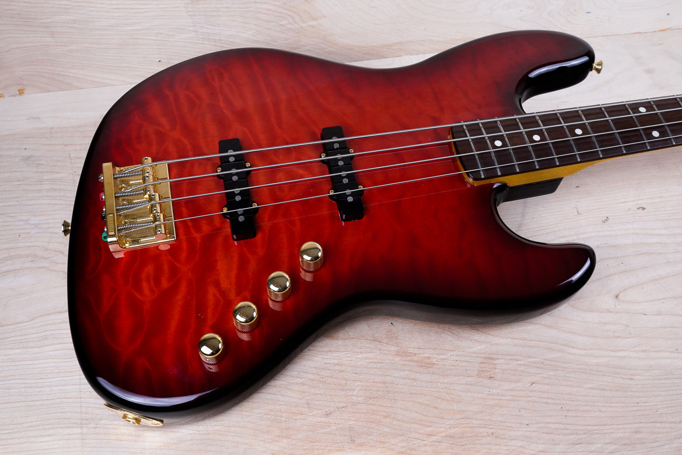 Fender JB-62G '62 Reissue Jazz Bass CIJ 2002 Red Flame Top Crafted in Japan w/ Bag