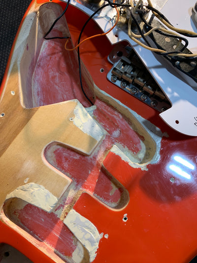 Squier SST JV Stratocaster MIJ 1983 Fiesta Red Vintage Fender Japan Fujigen w/ Bag