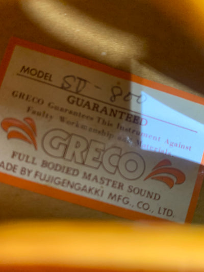 Greco Super View SV-800 MIJ Semi-Hollowbody 1979 Brown Sunburst Vintage Japan Fujigen w/ Hard Case