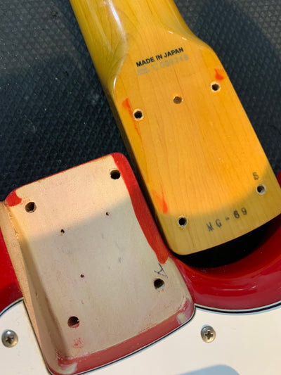 Fender MG-69 Mustang Reissue MIJ 2010 Red Matching Headstock Japan w/ Bag