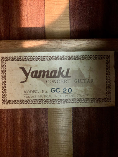 Yamaki GC-20 Grand Concert Guitar 1970's Natural Made in Japan MIJ w/ Bag