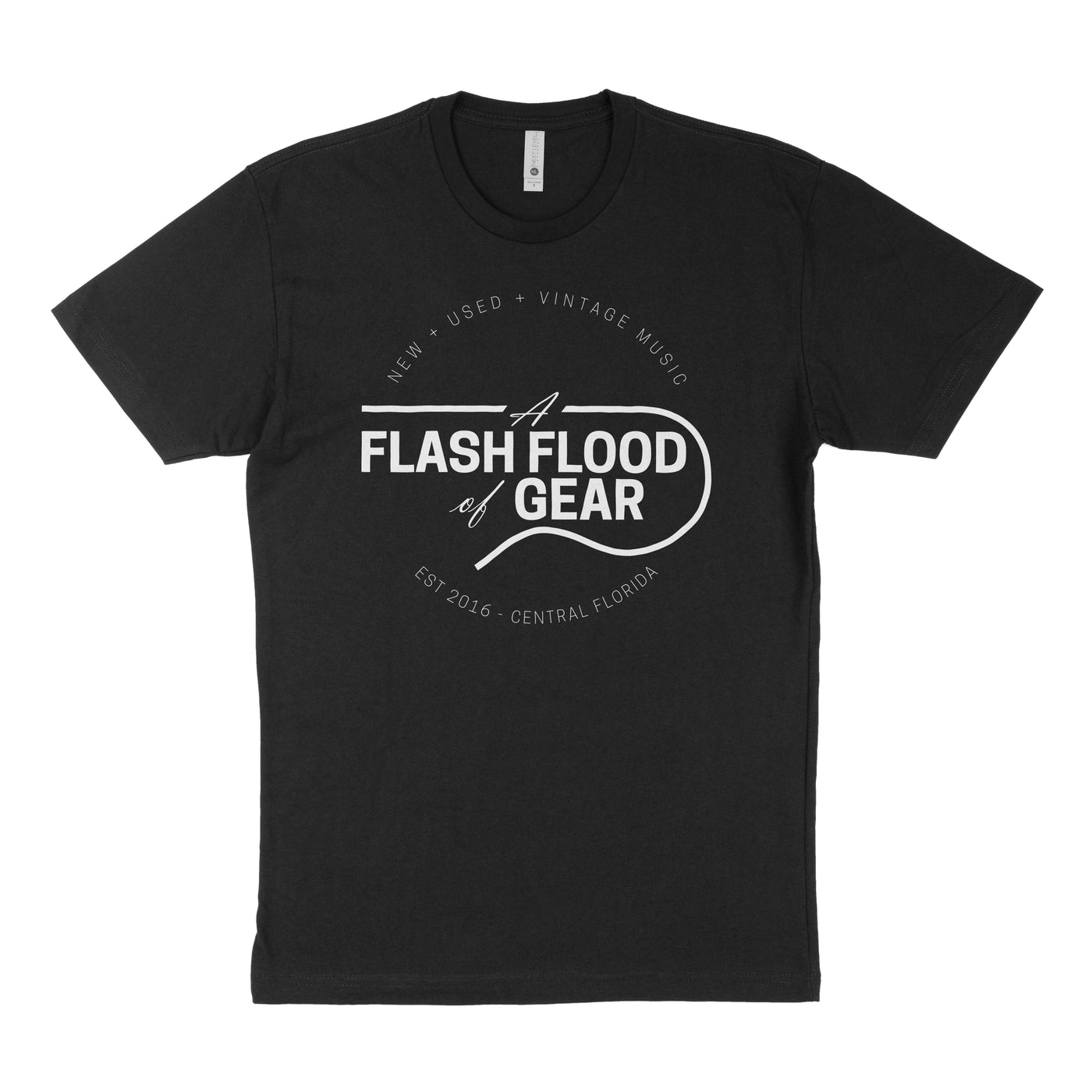 A Flash Flood of Gear Slim Fit T-Shirt Black Guitar Shop Shirt - Medium M