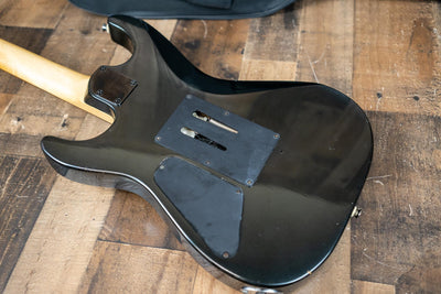 Squier Showmaster HH Ghost Flame Black Metallic / White Flame Locking Tremolo Rare Model