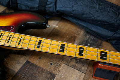 Greco JB-500S Electric J Bass 1974 Sunburst Block Inlays Made in Japan MIJ W/ Bag