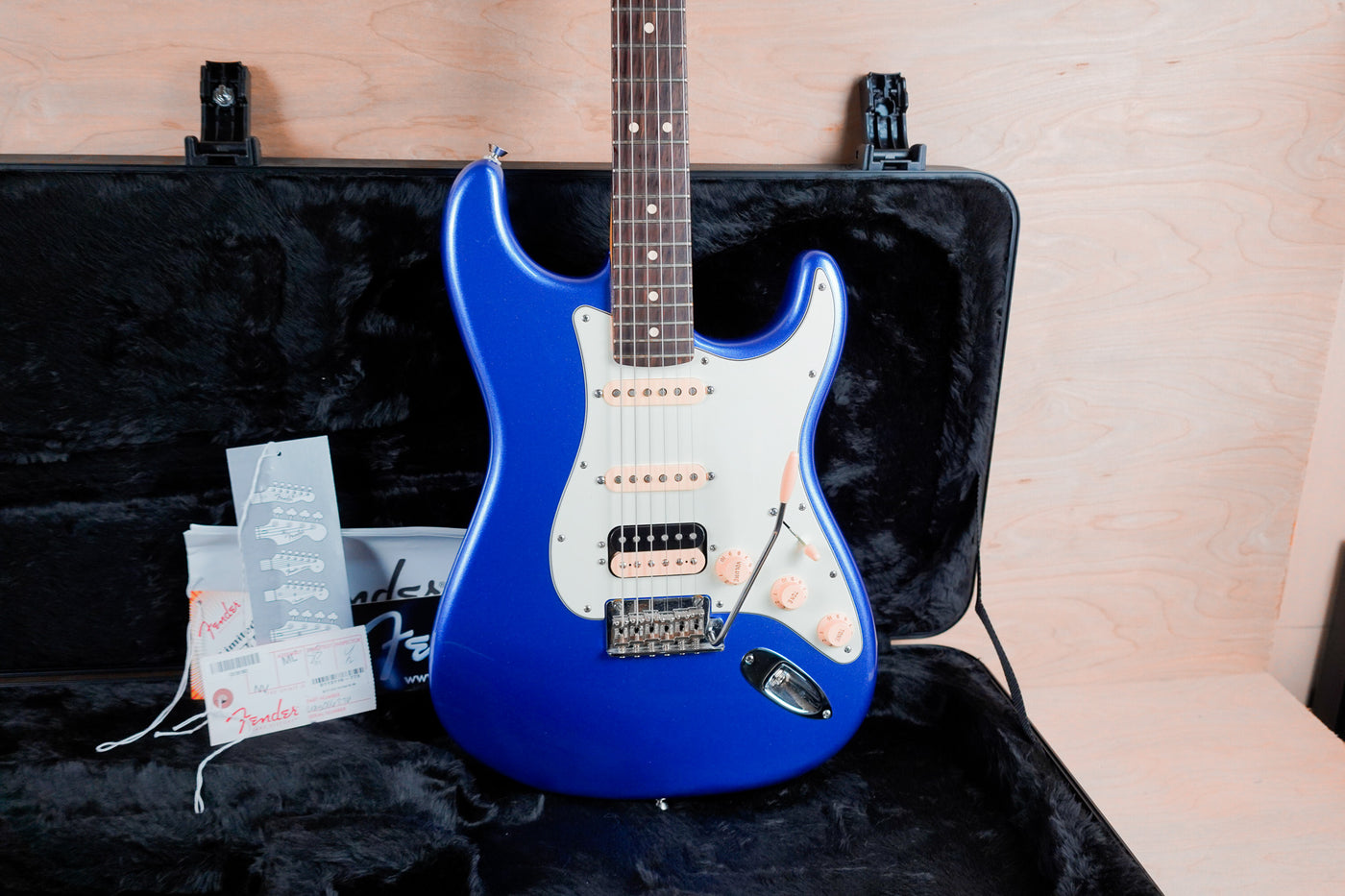 Fender American Standard Stratocaster HSS Shawbucker 2015 Ocean Blue Metallic w/ OHSC