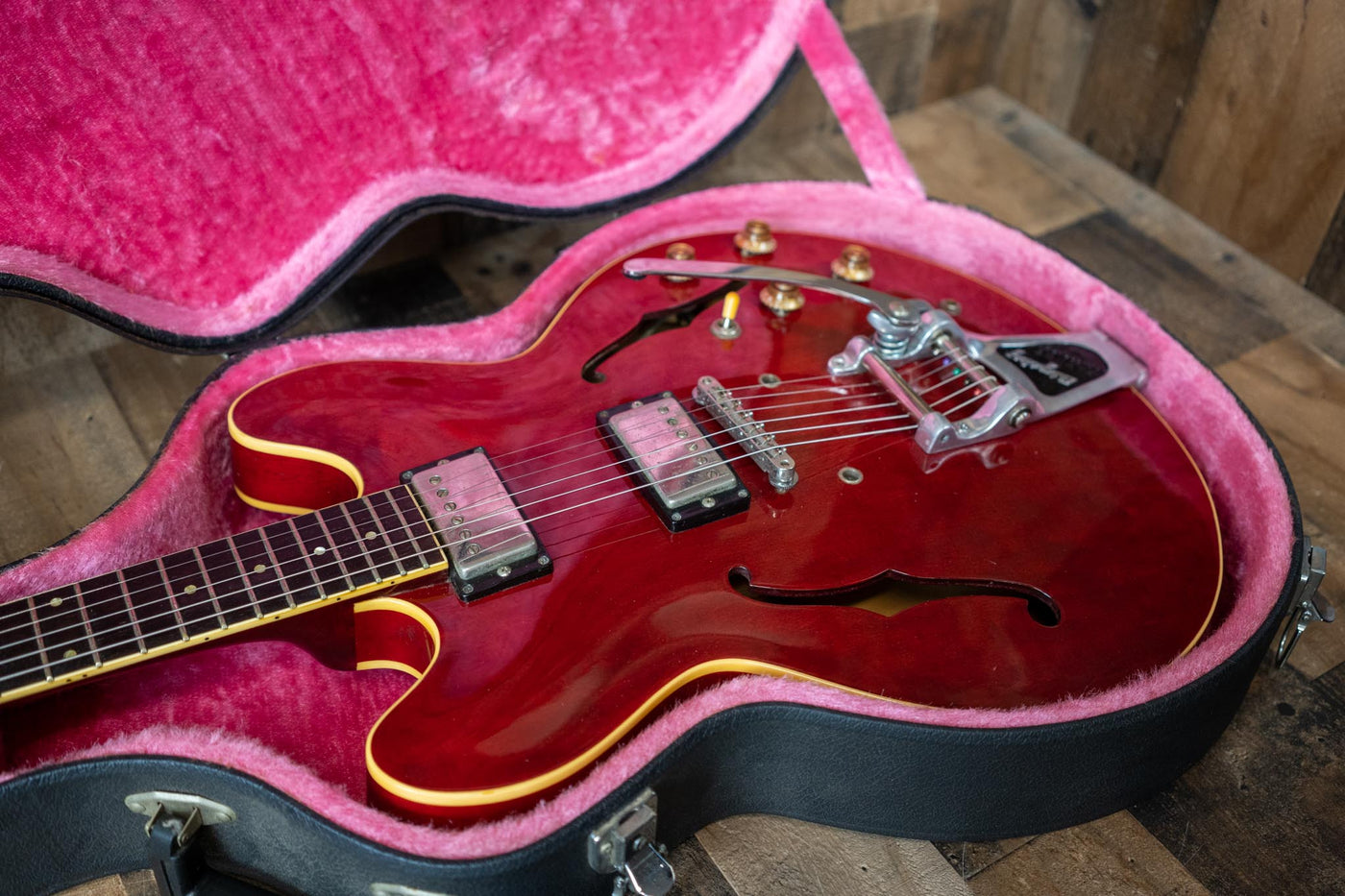 Orville by Gibson ES-335 Dot 1990 Cherry Modded Bigsby w/ Hard Case
